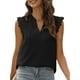 thumbnail image 3 of Txlixc, camisetas sin mangas de verano para mujer, sin mangas, lisas/flores/hojas, camisas de encaje con cuello en V, chaleco informal suelto para mujer Txlixc  Estilo de ocio, 3 of 6
