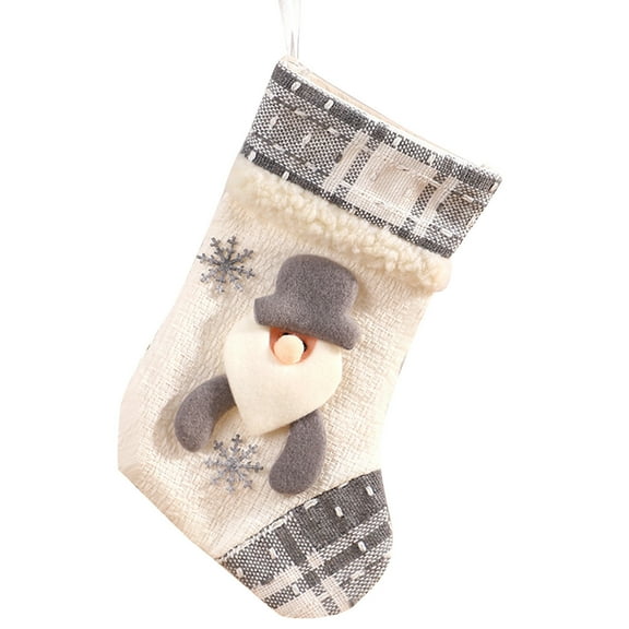 Odeerbi Christmas Socks For Decoration Home Xmas Tree Hanging Ornats Home Door Wall Decoration White