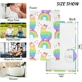 thumbnail image 3 of GZHJMY Rainbow Llama Cute Alpaca Heart Cotton Towels Set 2 Pcs Absorbent Hand Towel Face Towels Kitchen Towels Bath Towels for Bathroom Laundry Room Kitchen 16 x 28 Inches, 3 of 7