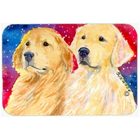 Carolines Treasures Golden Retriever Glass Cutting Board Large 12H x 16W multicolor