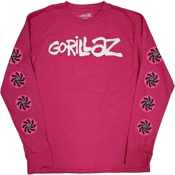 Gorillaz Unisex Long Sleeve T-Shirt: Repeat Pazuzu (Sleeve Print)