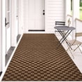 thumbnail image 1 of Morefany 3'x9' Runner Rug Indoor for Long Hallway Mat Non Slip Rugs Floor Carpet Area Rug with Rubber Backing Kitchen Laundry Room Entryway, Brown Plaid, 1 of 5