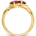 thumbnail image 2 of 14K Yellow Gold Lab Created Ruby And Diamond Double Heart Ring (Size 7) Made In India rm5765-cru-001-ya, 2 of 5