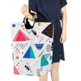 thumbnail image 4 of Yayeee Freestanding Laundry Hamper with Handle Collapsible Large Storage Basket for Clothes, Green Retro Triangles, 4 of 7