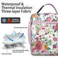 thumbnail image 2 of Rose Insulated Lunch Bag Box Teen Reusable Lunch Tote Bag with Water Bottle Holder Lunch Tote Portable Bag Office Camping, 2 of 6