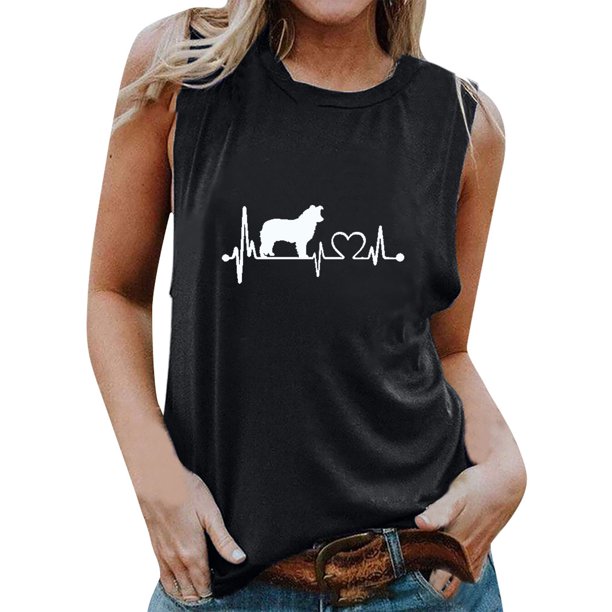 Camiseta Sin Mangas Para Mujer, Sin Mangas, Erógena, Informal, Con Cuello Redondo, Estampado, Sin Mangas Odeerbi ODB153840