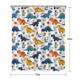 thumbnail image 5 of Colorful Dinosaur and Floral Pattern Shower Curtain 72"x84" ,Bathroom Decorative Shower Curtains Set with 12 Hooks,Modern Waterproof Washable Shower Curtain, 5 of 6