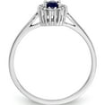 thumbnail image 2 of 14K White Gold Diamond And Oval Sapphire Halo Ring (Size 7) Made In India rm5757-sa-010-wa, 2 of 5