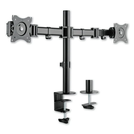 UPC: 0042167200671 | Alera Pole-Mounted Articulating Monitor Arm Dual Monitor up to 30” Black AEMA2B