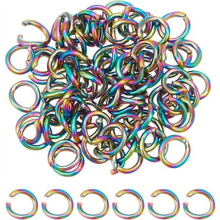 80Pcs Rainbow Color Jump Rings 3.5mm Stainless Steel Open Jump Rings Metal Rings for DIY Bracelet Necklaces Earrings Jewelry Making Findings