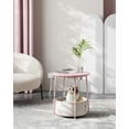 thumbnail image 4 of VASAGLE LILEA Collection - Side Table with Charging Station, Round End Table with Fabric Basket, Nightstand with USB Ports, for Living Room, Bedroom, Modern, Jelly Pink and Cream White, 4 of 6