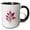 Black/White, variant on 3drose, Pink Tulips in Artistic Ottoman Turkish Style, 11oz Two-tone Green Mug