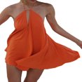 thumbnail image 1 of Robe Formelle pour Femmes à Col Licou, Ample, Dos Nu, Mini Robe de Soirée, 1 of 7