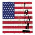 thumbnail image 3 of Ambesonne New York Shower Curtain, Liberty USA, 69"Wx84"L, Dark Coral White, 3 of 5