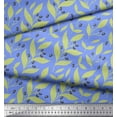 thumbnail image 2 of Soimoi Blue Japan Crepe Satin Fabric Black Berries & Leaves Print Fabric by Yard 42 Inch Wide, 2 of 3