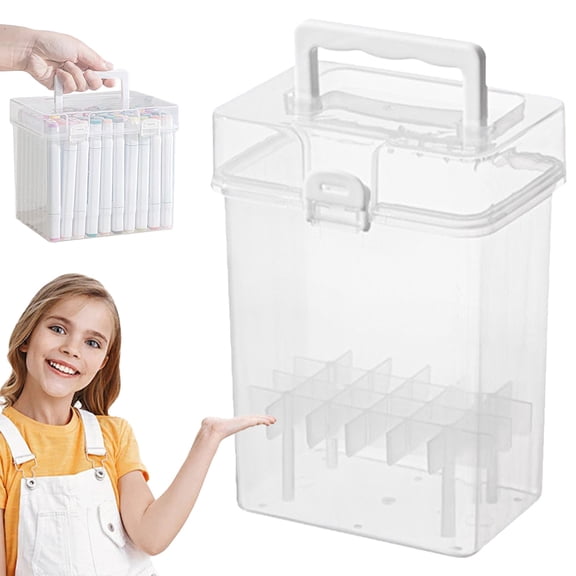 Marker Organizer Ecohintz Multifunctional Marker Organizer Case - Art Storage Box for Color Highlighters & Watercolor Pens, Stackable & Portable, Ideal for Artists & Students, Pen Storage Case