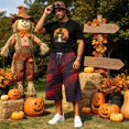 thumbnail image 2 of JoveMarine Men's Loose Fit Cargo Shorts Halloween - Work Shorts with Pockets & Print, Knee-Length Relaxed for Holiday & Daily,Wine XL, 2 of 6