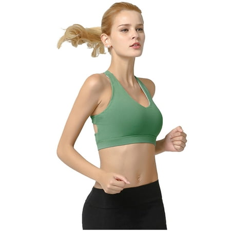 Women Cross Back Sport Short Top Running Shockproof Breathable Quick-drying Sport Bra Workout Sleeveless Sexy Crop