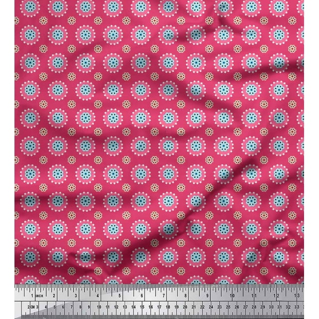 Soimoi Rayon Fabric Flower Artistic Decor Fabric Printed Yard 42 Inch Wide