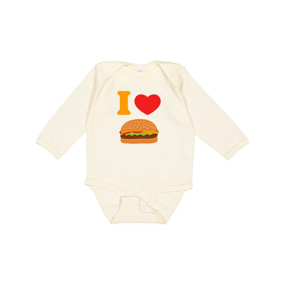 Inktastic I Love Cheeseburgers Boys or Girls Long Sleeve Baby Bodysuit