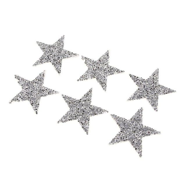 6 Piezas de Hierro de Cristal en Parches Insignia Tela Artesanía Transferencia Ropa de Disfraz Sunnimix Parches de costura de hierro en estrella