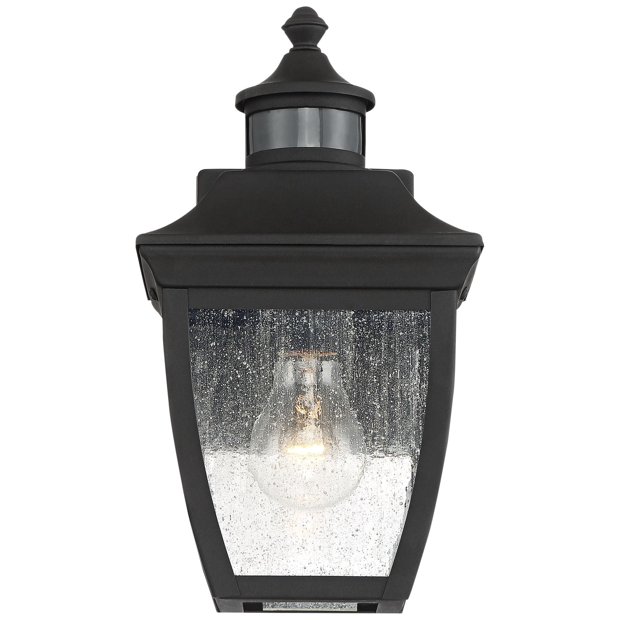 John Timberland Outdoor Wall Light Fixture Black 12" Clear Seedy Glass Motion Security Sensor for Exterior House Porch Patio Deck