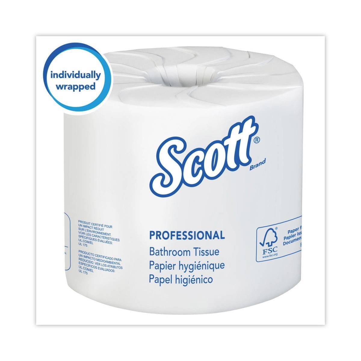 Scott Essential 100% Recycled Fiber SRB Bathroom Tissue Septic Safe 2-Ply White 506 Sheets/Roll 80 Rolls/Carton - 1