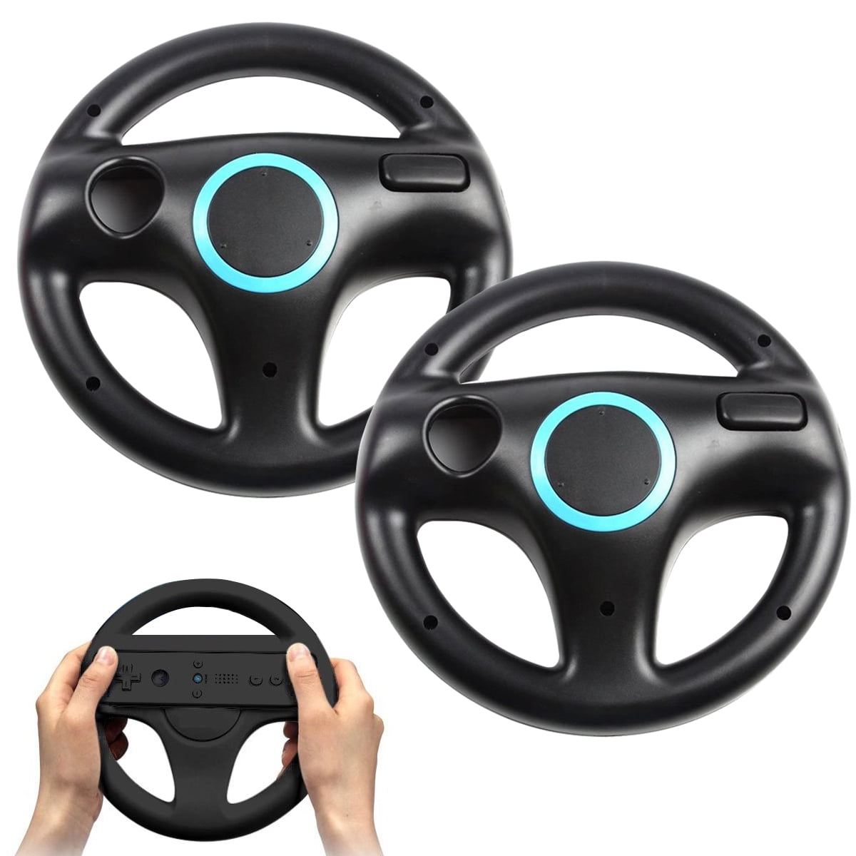 Eeekit 2 X Mario Kart Racing Steering Wheel Handle Holder For Nintendo Wii Game Remote Controller Walmart Com Walmart Com