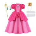thumbnail image 1 of Vestido de princesa de melocotón para niñas, traje de Cosplay de Margarita Rosalina, Con cómic, para fiesta de Halloween, 1 of 4