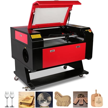 SIHAO 60W CO2 Laser Engraver with Bracket, 20"x28" Laser Engraving Cutting Machine with 2 Way Pass Air Assist Digital Control Panel RDWorks, Commercial Laser Cutter for Wood Glass Acrylic