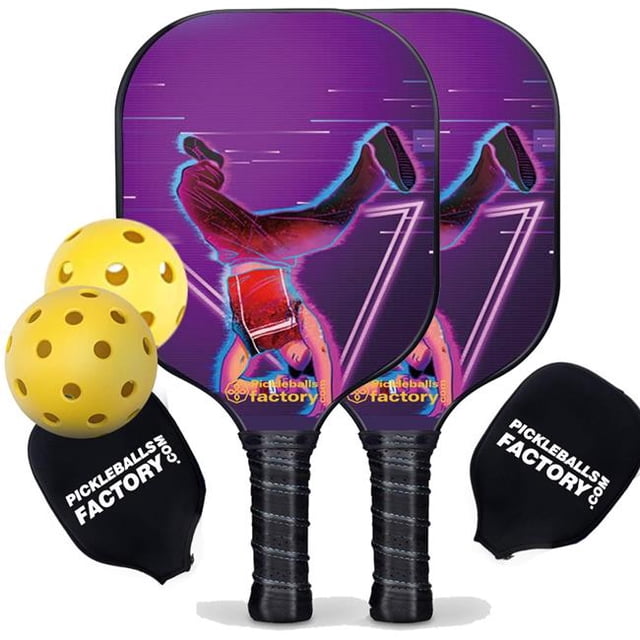 Pickleball Factory PB00025-3-G Best Pickleball Set - Hip-Hop Artists Pickleball Rackets, Pickleball Court Set, Glassfiber Graphite
