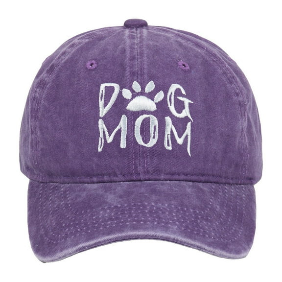 Womens Hat Dog Mom Embroidered Baseball Cap Adjustable Washed Sun Hat for Women Outdoor Casual Wear