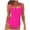 Hot Pink, variant on Women One Piece Swimsuit Square Neck Ruched Bathing Suit Wide Strap Monokini Tummy Control Swimwear for Beach Pool Vacation Black L