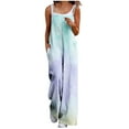 thumbnail image 2 of Wensltd Women's Casual Loose Jumpsuits One Piece Sleeveless Printed Wide Leg Long Pant With Pockets, 2 of 6