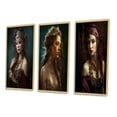 thumbnail image 3 of Designart "Sensuous Bohemian Beauty in Retro Fashion III" Boho Woman Framed Wall Art Set Of 3 - Red Woman Boho Frame Gallery Wall Set For Home Decor, 3 of 6