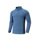 thumbnail image 2 of Blusas y camisas de manga larga con cuello redondo para hombre, color liso, con cremallera, forro polar, cuello alto, blusa de manga larga para hombre, blusa de poliéster, 2 of 6