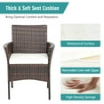 thumbnail image 4 of Patiojoy Outdoor 4 PCS Rattan Dining Chair Patio Cushioned Arm Chair w/Zipper Brown, 4 of 10