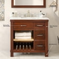 thumbnail image 4 of Boyel Living 36 inch Bathroom Sink Vanity Bathroom Cabine in Traditional Brown with Carrara Marble Top Ceramic Basin, 4 of 6