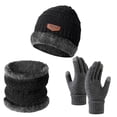 thumbnail image 1 of FYEGRE Winter Cycling Set Knitted Scarf Hat And Gloves For Cold Weather Comfort Grey One Size, 1 of 3