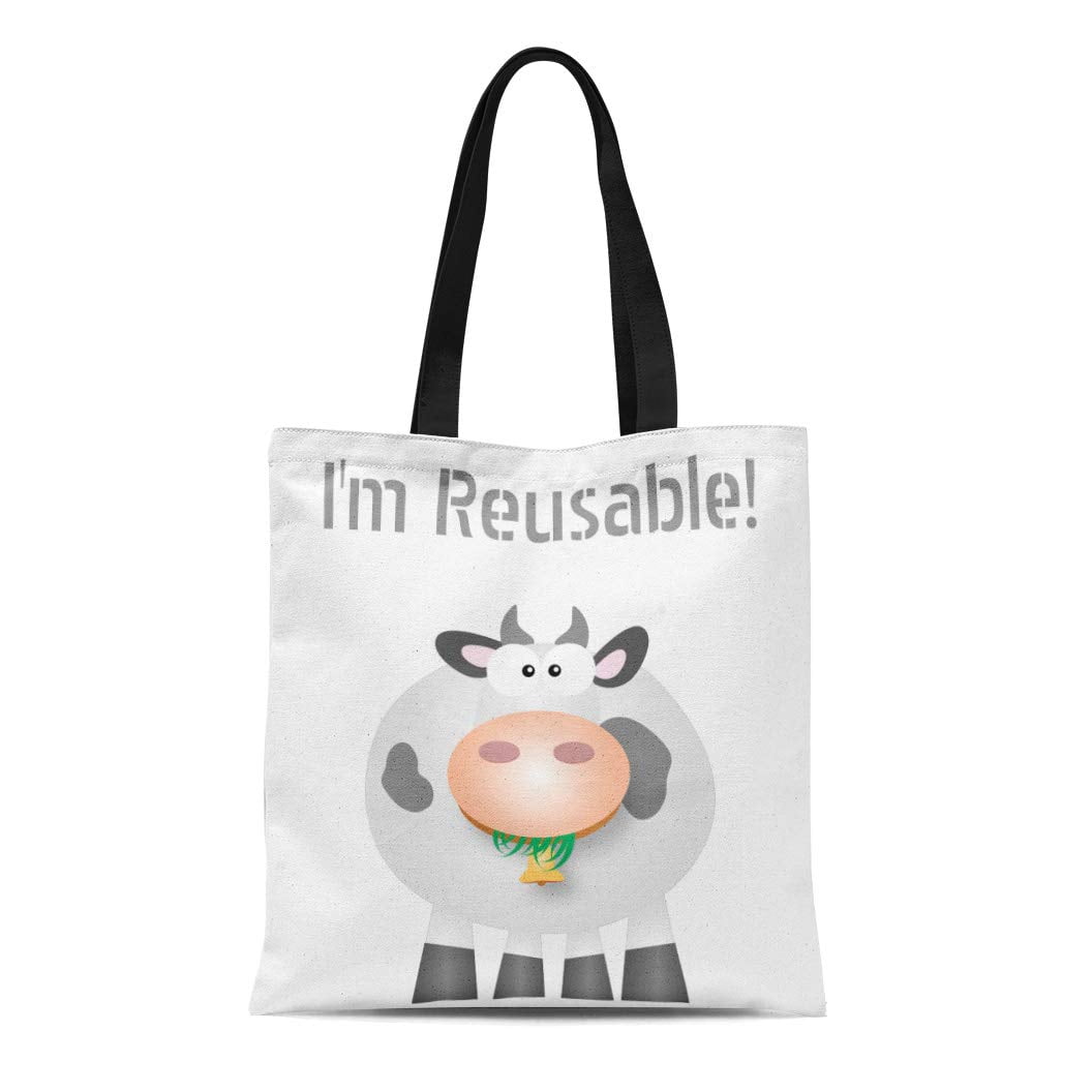 Vegetarian Cows Are For Mooing Tote Shoulder Shopping Bag Vegan Gift Present 