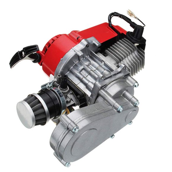 Démarreur Moteur 49cc 2 Temps 11T T8F Chaîne pour Mini Dirt Bike ATV Scooter avec Poignée et Câble d'Accélérateur