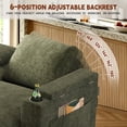thumbnail image 6 of FFH 108" Sectional Sofa with Pull Out Bed, Recliner and Storage Chaise, L-Shaped Modern Couch, Living Room Furniture Sets, Green, 6 of 10
