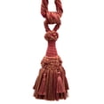 thumbnail image 1 of Ravissant Rideau de Couronne en Peluche avec Mini Pompons Superposition, Pompon Longueur 6" (15cm), 30" Propagation (76cm) (Style TBEMP6), Beige Rouge W122 (Rouge Clair, Beige Foncé, Brun Clair) Vendu Individuellement, 1 of 1