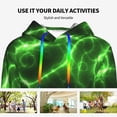 thumbnail image 4 of Haiem Green Lightning for Women's Fashion Hoodies & Sweatshirts with Kangaroo Pocket,Hooded Sweatshirt with Eye-catching Drawstrings-Medium, 4 of 7