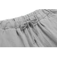 thumbnail image 5 of SOMER Pants for Women Flowy Casual Drawstring Waist Wide Leg Loose Linen Palazzo Pants with Pocket Grey, 5 of 7