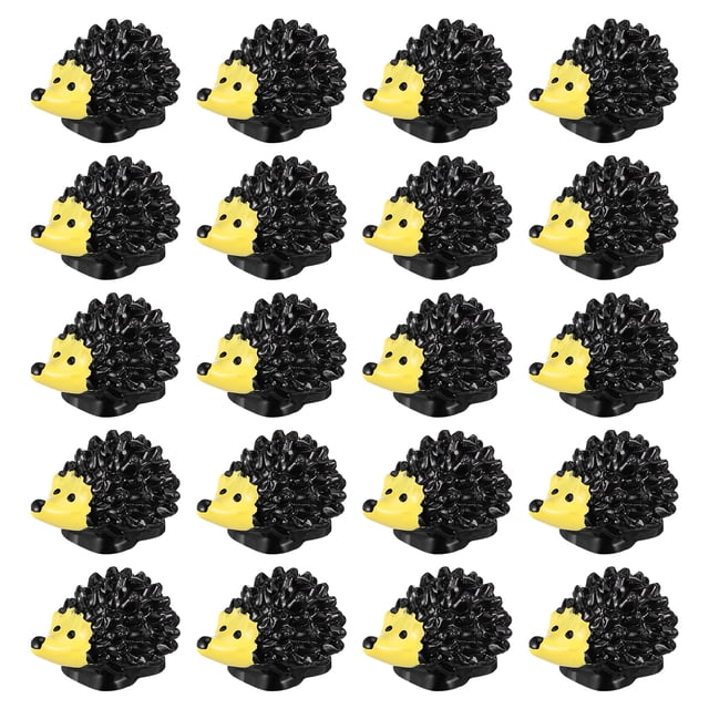 20 minifiguras de erizo, miniadornos de animales, plantas en maceta, decoraciones