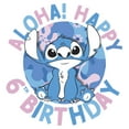 thumbnail image 2 of Girl's Lilo & Stitch Happy 6th Birthday  Graphic T-Shirt, 2 of 4