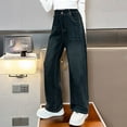 thumbnail image 6 of FYDUU Girls Wide Leg Jeans Elastic Waist Loose Fit Demin Pants Fashion Jeans Casual Baggy Denim Trousers With Pockets Strwwtwear Fall Warm Clothes, 6 of 9
