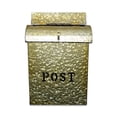 thumbnail image 4 of NACH Emily Vintage Wall Mounted Locking Mailbox, Easy Install Metal Mailbox Wall Mount, Decorative Mail Box, Rustic Mailboxes for Outside, 10.6 x 3.93 x 13.9 Inches, Rustic Gold, FZ-M1000G, 4 of 5