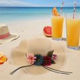 thumbnail image 4 of Sombrero de paja tipo cubo: Sombrero de paja con protección UV de girasol y ala ancha para playa de verano, plegable y transpirable - Gorra parasol para senderismo junto a la piscina, 4 of 6